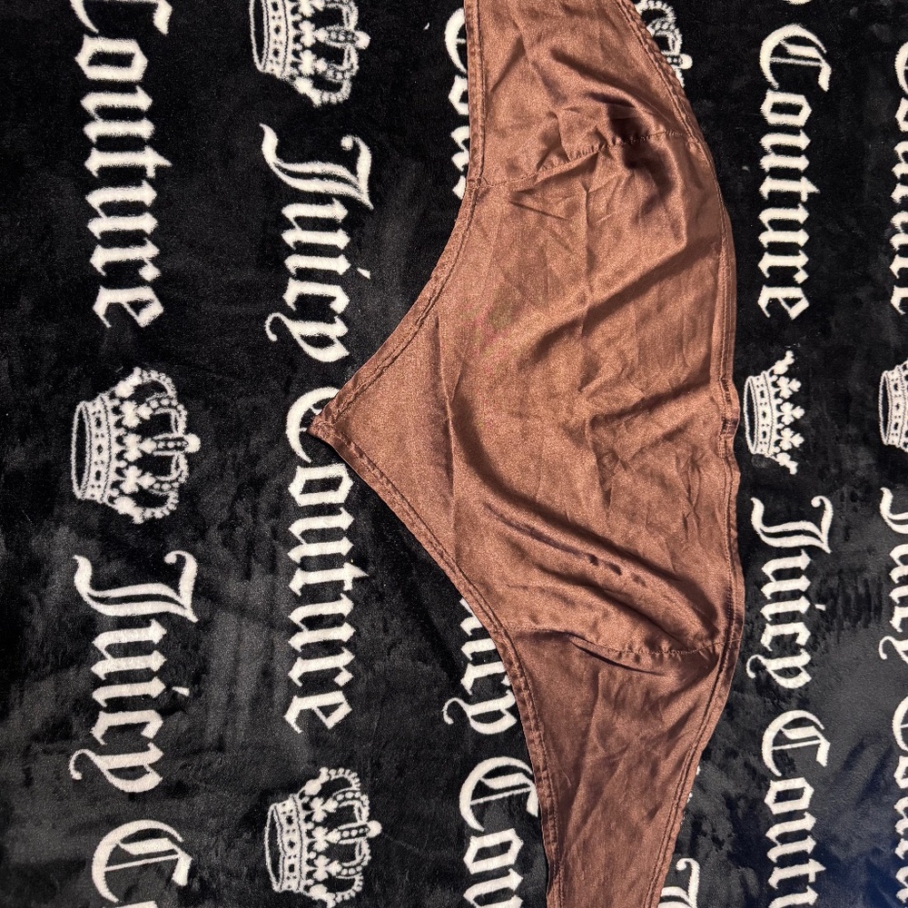 Brown Satin Tie-Back Top